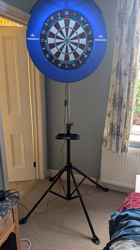Dart board set stand - set, up,